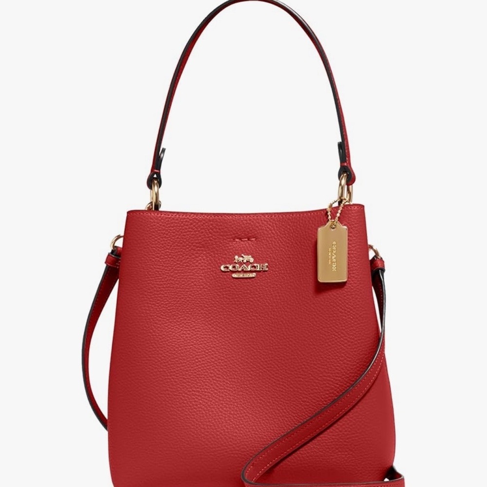Coach Red Leather small town bucket bag